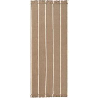 Ferm Living Calm Kelim Gulvtæppe 80x200 Dark Sand/Off-White