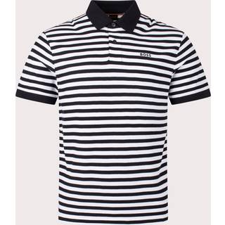 BOSS Orange Herren Polo-Shirt schwarz gestreift