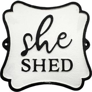 Auldhome st?bejern Hun kaster tegn sort-hvid dekorativ rustik plaque