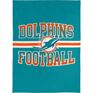 Foco NFL Micro Raschel Plush Throw Tæppe Stripe Logo 45 X 60 Miami Dolphins