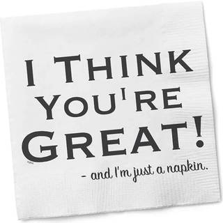 Twisted Wares - Sjove servietter - Jeg synes, du er fantastisk, og jeg er bare en serviet - Boutique -cocktail -servietter - Perfekt til enhver f