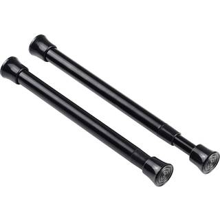 KXLIFE 2-pak lille fjedersp?ndingsgardinstang tynd sp?ndingsstang Ingen bor til vinduesskabsskab (sort 7,5 til 11,5 tommer)