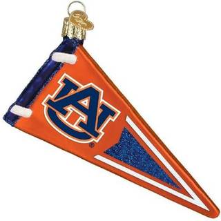 Old World Christmas Ornamenter: Auburn University Glass bl?st ornamenter til juletr? vimpel