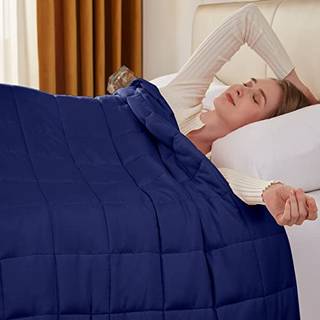 YesCool v?gtet t?ppe til voksne (15 lbs 60 """" X 80 """" Bl?) K?le tungt t?ppe til sovende perfekt til 140-160 lbs Queen St?rrelse ?ndbart t?ppe med