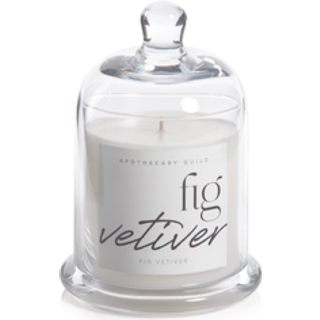 Zodax | Sort Fig -vetiver | Apothecary guild duftende stearinlys med glas kuppel | 68 timers forbr?ndingstid