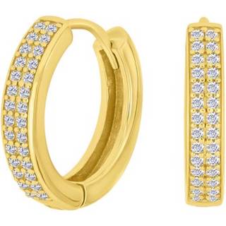 Siersbøl forgyldt sølv creoler med cubic zirkonia 16mm