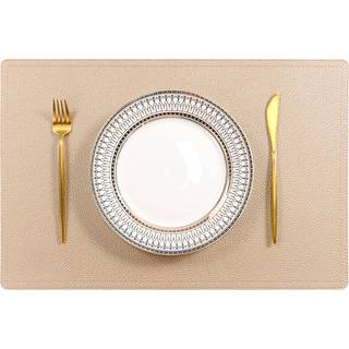 Faux læder placemats pu bordmåtter sæt med 4 vandtæt varmebestandigt ikke-glider let at rengøre til køkken spisebordskonferencebord
