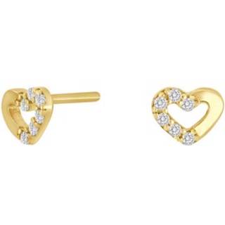 Siersbøl 8kt. ørestikker hjerte med cubic zirkonia