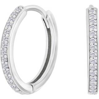 Siersbøl sølv creoler med cubic zirkonia 17mm