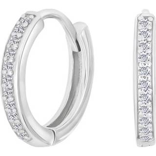 Siersbøl sølv creoler med cubic zirkonia 14mm