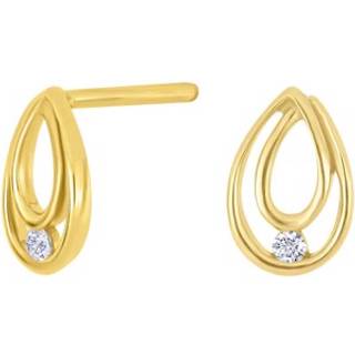 Siersbøl 9kt. Guld ørestikker med cubic zirkonia
