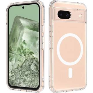 Google Pixel 8a Hårdt Plastik Bagside Cover - MagSafe Kompatibel - Gennemsigtig