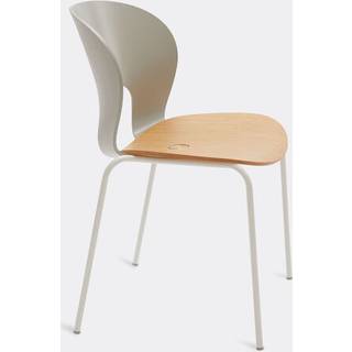 Magnus Olesen Seating - 'Chair Ø', white in White, Grey Metal / Oak