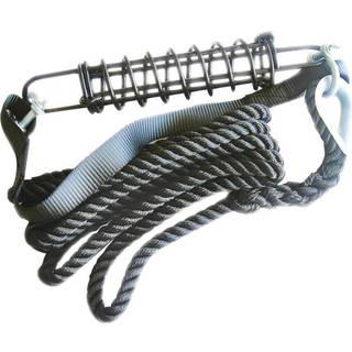 Fortøjningsreb med fortøjningsfjeder (stål), sikkerhedsbånd, kovs og sjækkel 1852-Marine, 3-slået polyester, Ø14 mm, 4.5 meter, sort