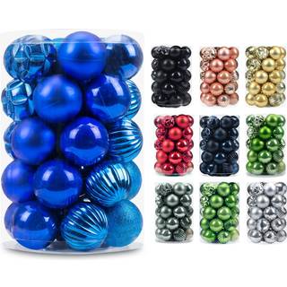 AMS 2.36 ''/60mm 34ct Christmas Ball Stor ornamenter Party Decorations Shatternsof Festival Pendant Hangings til Xmas Tree Decor (Blue)