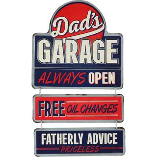 Far's garage forbundet og pr?get metalskilt - Sjovt garage -tegn til far - fantastisk gaveide