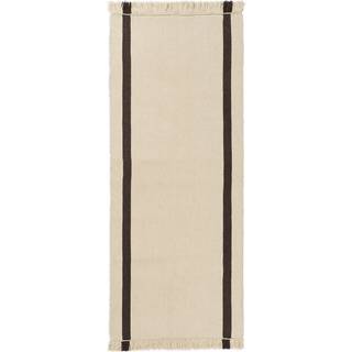 Ferm Living Calm Kelim Gulvtæppe 80x200 Dark Off-White/Coffee