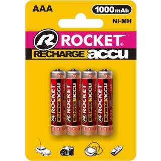 Rocket recharge accu AAA HR03 1,2V 1000mAh Ni-MH 4 stk.