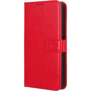 EIDERWOOD Xiaomi Redmi 12 (4G) / 12 (5G) / Poco M6 Pro (5G) Blankt Læder Bagside Cover m. Pung & Strop - Rød