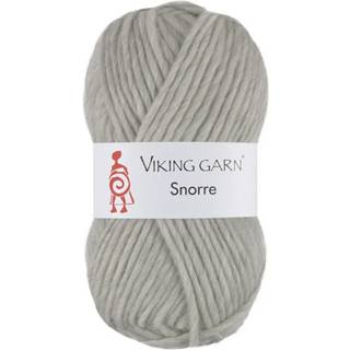 Viking Snorre 212 Perlegrå Indhold: 100% Highland Merino Uld Vægt/længde: 100 g = ca. 100 meter Anbefalede pinde: 7.00-8.00 mm Strikkefasthed: 10 cm = 12 m Vask: Skånevask 30°C uden skyllemiddel / Tåler ikke tørretumbling / Tørres fladt.