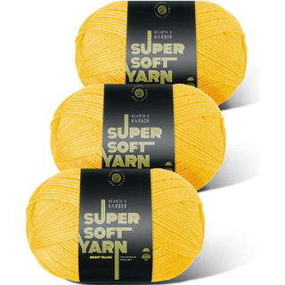 Akrylgarn til h?kling og strikning - h?klet garn til h?kling af strikgarn bl?dt garn til h?kling af 3 pakke med 370 yards garn til strikning og a