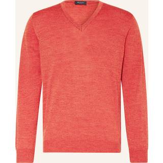 Maerz Herren V-Pullover rot unifarben