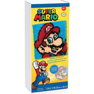 Dimensioner 72-75279 Nintendos Super Mario Brothers Latch Hook Kit til begyndere 12 x 12 Multicolor