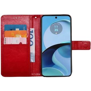 Wallet cover 3-kort Motorola Moto G14 - Rød