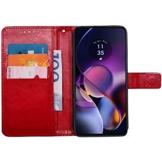 Wallet cover 3-kort Motorola Moto G54 - Rød