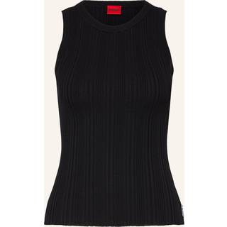 Slim fit top uden ærmer med uregelmæssig ribstruktur