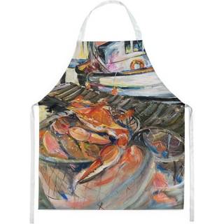 """" Caroline's Treasures JMK1295APRON CRAB TRAB CRAB APRON LOGT MULTICOLOR """"