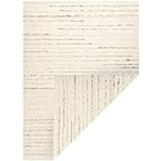 NEPAL 2100 hvide / naturlig grå tæppe - uldent, dobbeltsidet 120x170 cm