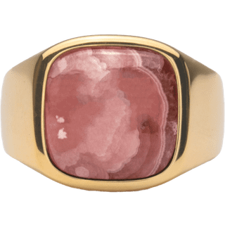 IX Cushion Signet Ring Rhodocrosite
