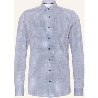 OLYMP Herren Hemd blau gemustert