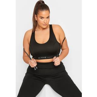 Yours Curve Yours Curve Black Active Crop Top