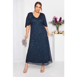 Yours Curve Luxe Embellished V-Neck Angel Sleeve Maxi Dress44