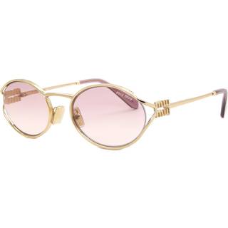 Miu Miu Kvinde MU 52YS 5AK06S Solbriller Metal Guld Brun Rund Normal Skygge