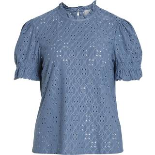 VILA Vikawa S/S Flounce Top Cornflower blue S