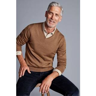 Charles Tyrwhitt Charles Tyrwhitt Natural Pure Merino V-Neck Jumper