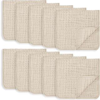 Comfy Cubs Muslin Burp Cloths 20 """" X 10 """" Pakke med 10 - Stor 6 -lags Ultra Absorbent 100% Bomuld til baby droole og rod - Soft Safe & Gentle B