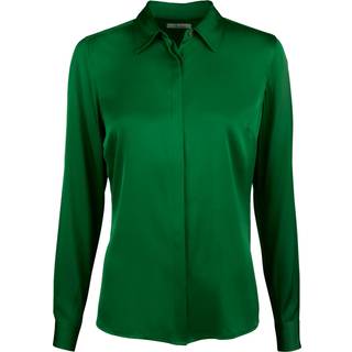 Stenströms Susan Grøn silkeskjorte | Dame |Dameskjorter & Bluser | Feminine | Størrelse: 42 | Grøn | Solid | Lange Ærmer