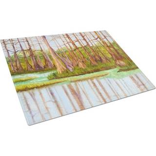 Caroline's Treasures FHC1005LCB Bayou Glass Cutting Board Stor dekorativt tempereret glas køkkenskæring og serveringsplade stor størrelse hakkend