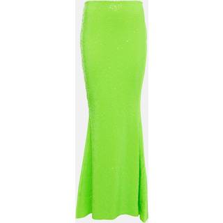 Norma Kamali Embellished high-rise maxi skirt - green - XS