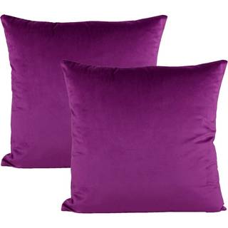 Magenta Dark Purple Throw Pillow D?kker dekorativ fl?jl Soft Solid Square Pushion Cases Home Decor til sofa Sofa Sovev?relse Kontor S?t p? 2 18x1