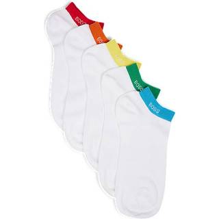 BOSS 5pak ankelstrømper Rainbow i hvid