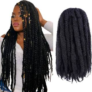 Toyotress Marley Twist Braiding Hair - 18 tommer 6 pakker Brun Marley Twist Crochet Hair Marley Hair til Faux Locs Afro Kinky Curly Marley Braids