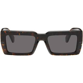 Off-White Unisex OERI114 Moberly 6007 havana Solbriller Acetat Havana Grå Firkantet Normal