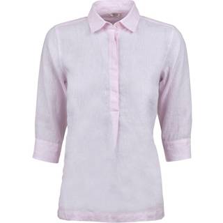 Stenströms Stella Lyserød pop-over i hør | Dame |Dameskjorter & Bluser | Feminine | Størrelse: 34 | Lyserød | Solid | 3/4 Ærmer