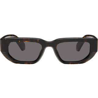 Off-White Unisex OERI115 Greeley 6007 havana Solbriller Acetat Sort Grå Firkantet Normal
