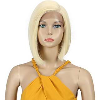 D? Men blonder foran parykker til sorte kvinder bob blonde parykker til hvide kvinder syntetisk hår 9,5 """" 120 g naturlige lige schweiziske blond
